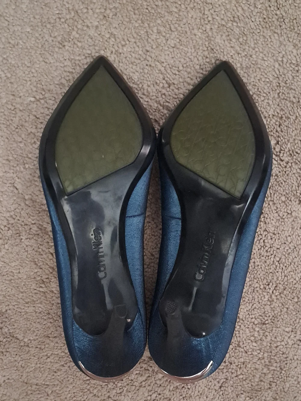 Calvin Klein Metallic Deep Teal Pointed-Toe Pumps
